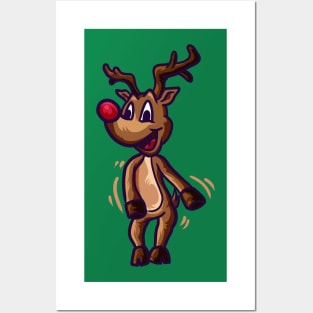 Anime Rudolph dancing the Flossing dance! Posters and Art